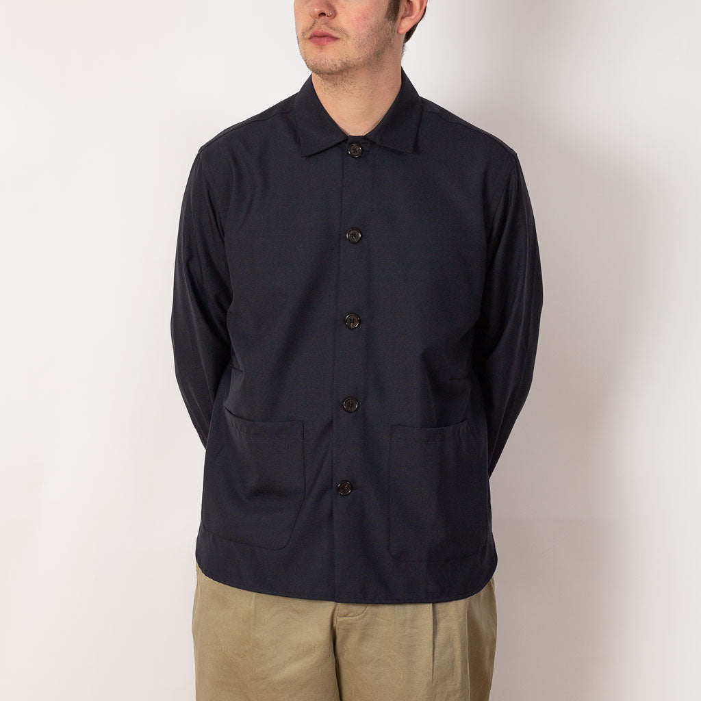 Travail Overshirt - Navy Tropical Wool