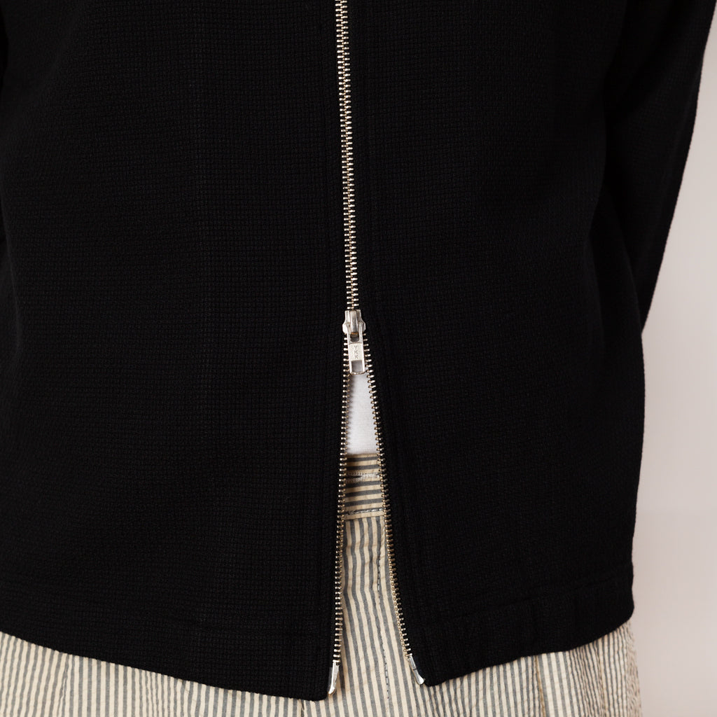 Leisure Woven Zip Up - Black