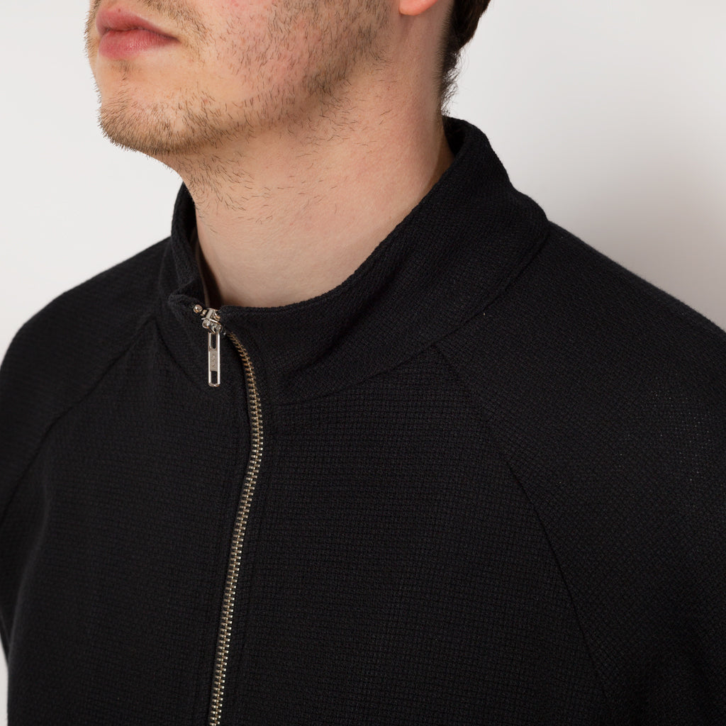 Leisure Woven Zip Up - Black