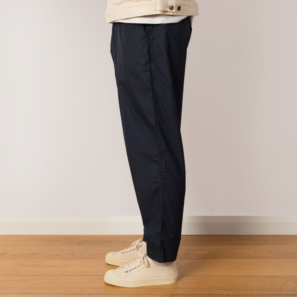 Recycled Poly Tech Pleated Track Pant - Navy