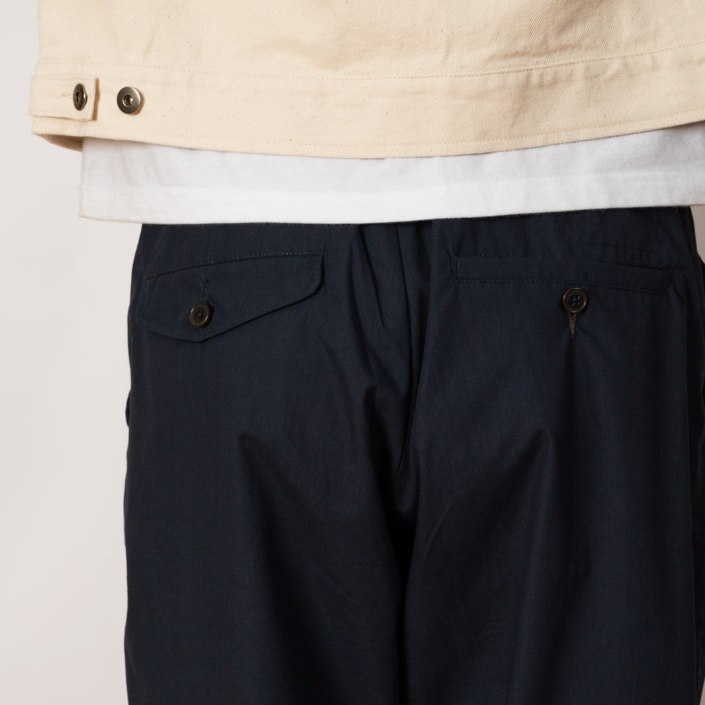 Recycled Poly Tech Pleated Track Pant - Navy