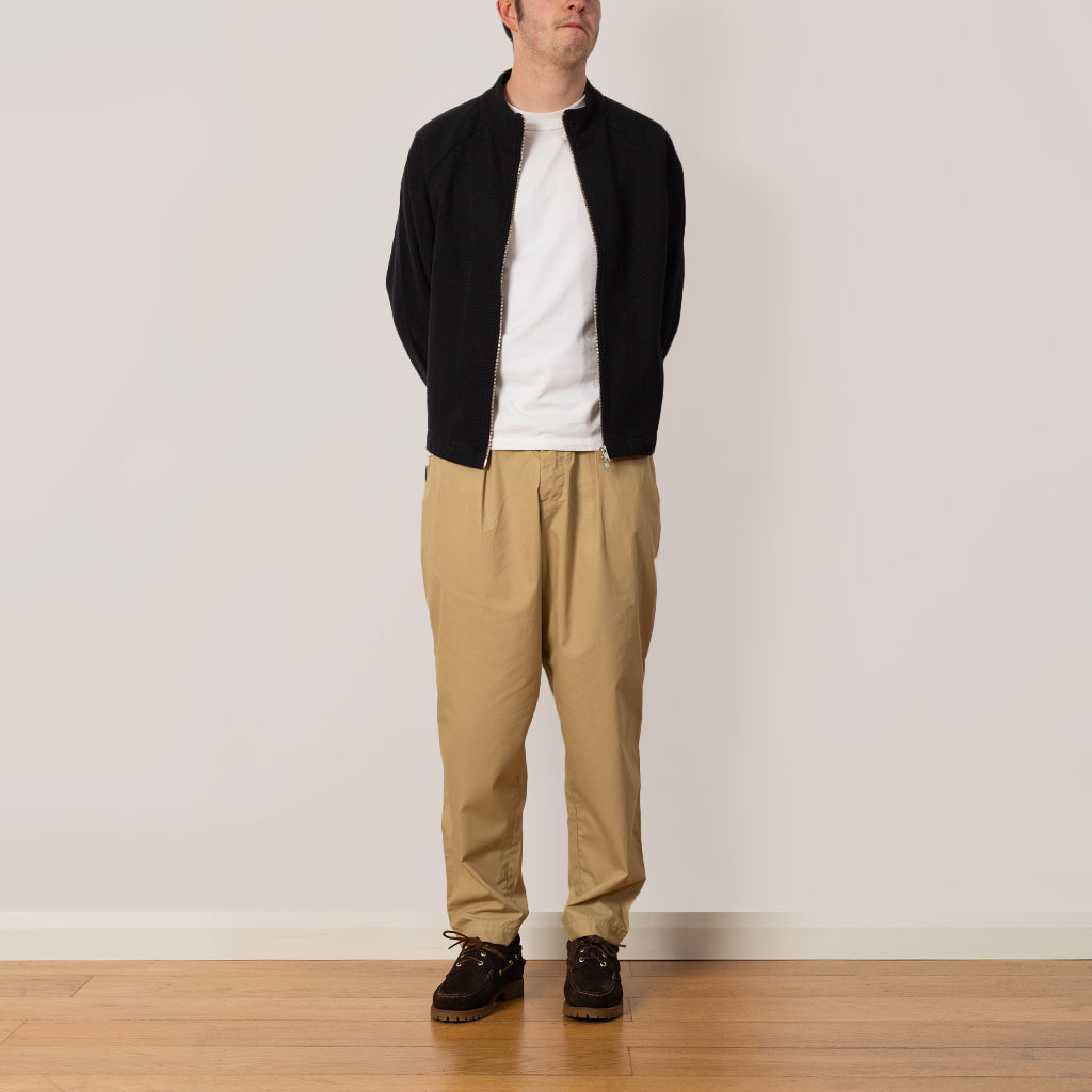 Recycled Poly Tech Pleated Track Pant - Sand