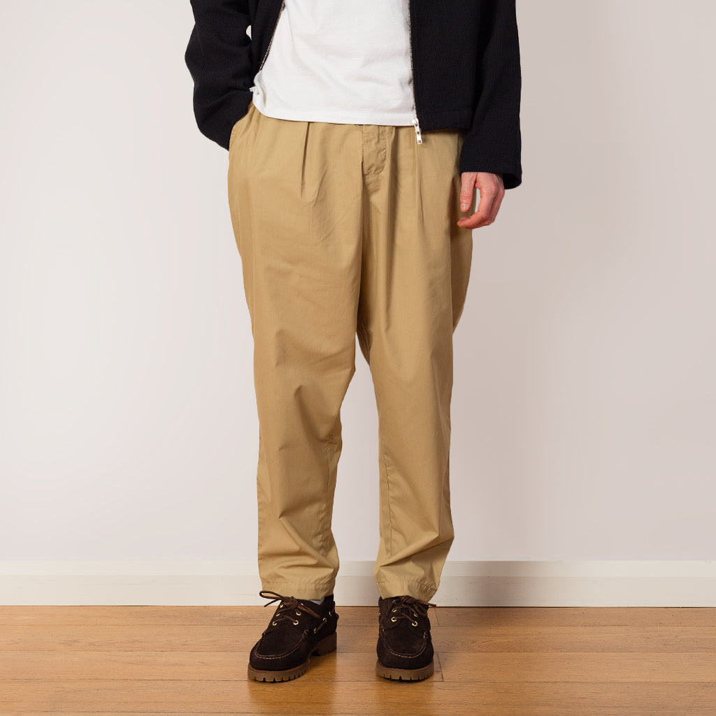 Recycled Poly Tech Pleated Track Pant - Sand