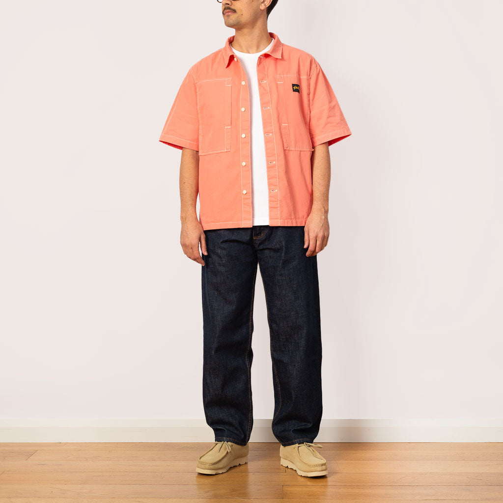 S/S Painter Shirt - Washed Red Poplin