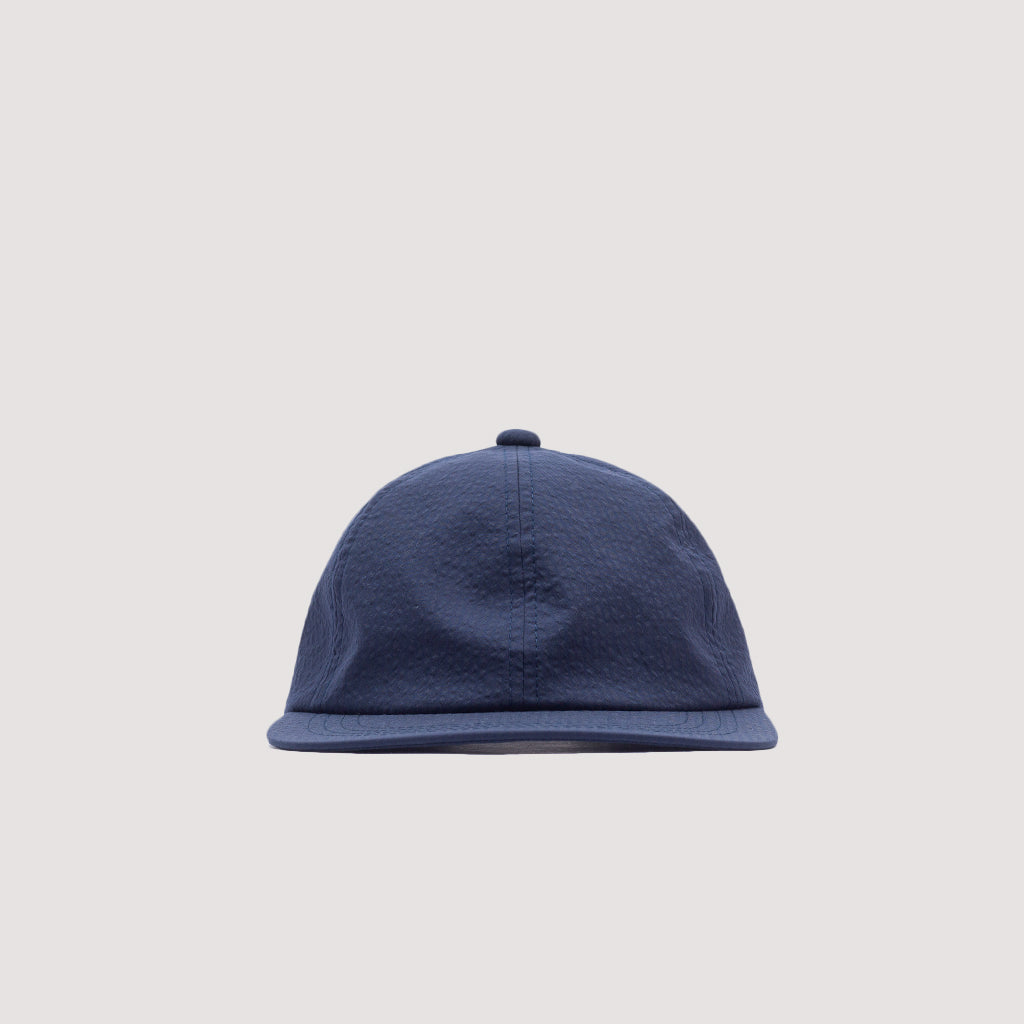 6 Panel Hat Seersucker - Navy