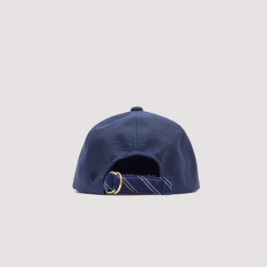 6 Panel Hat Seersucker - Navy