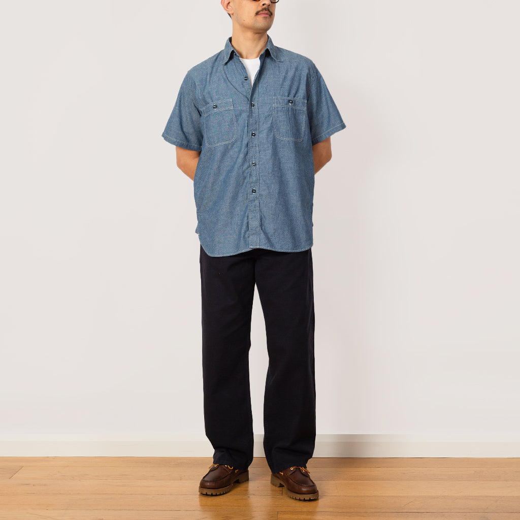 Chambray Work Shirt Wide Fit S/S - Chambray