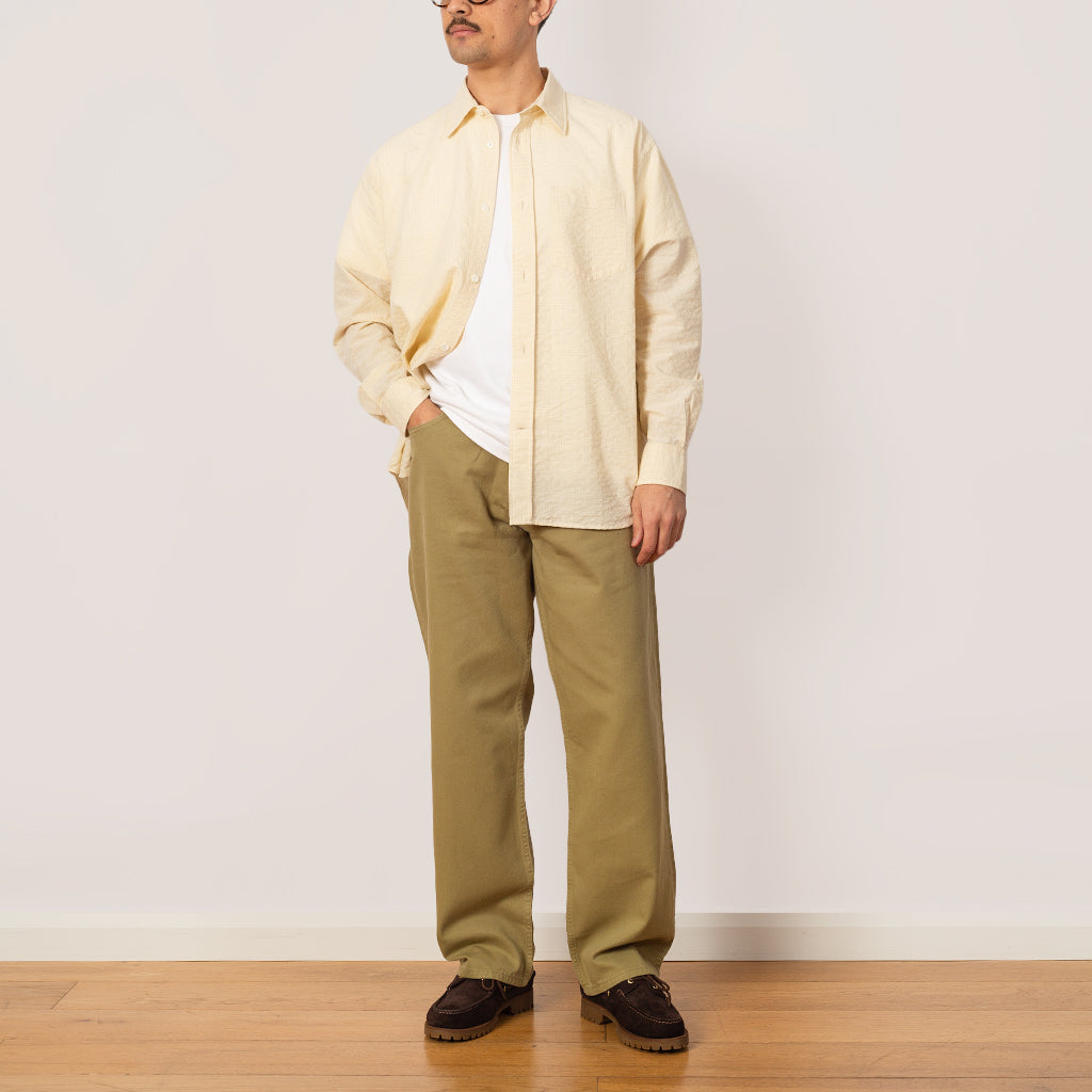 Mo Oversized Check Shirt - Oatmeal