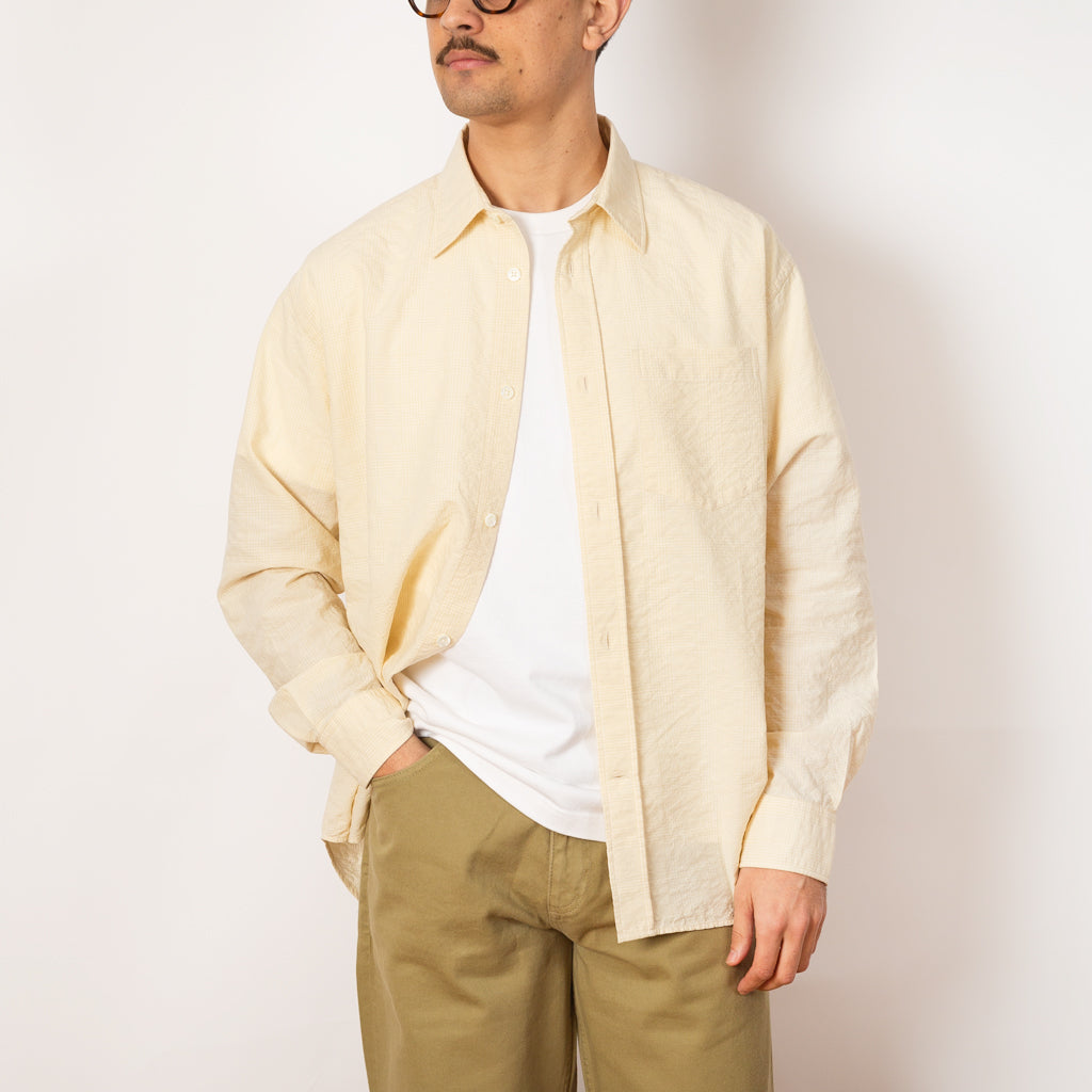 Mo Oversized Check Shirt - Oatmeal