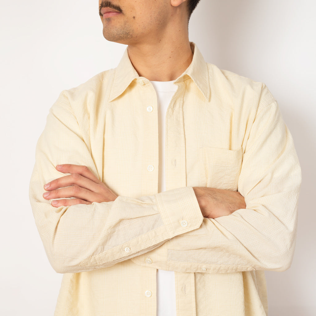 Mo Oversized Check Shirt - Oatmeal