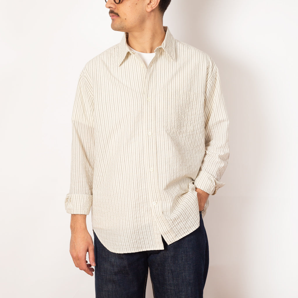 Mo Oversized Stripe Shirt - Chestnut