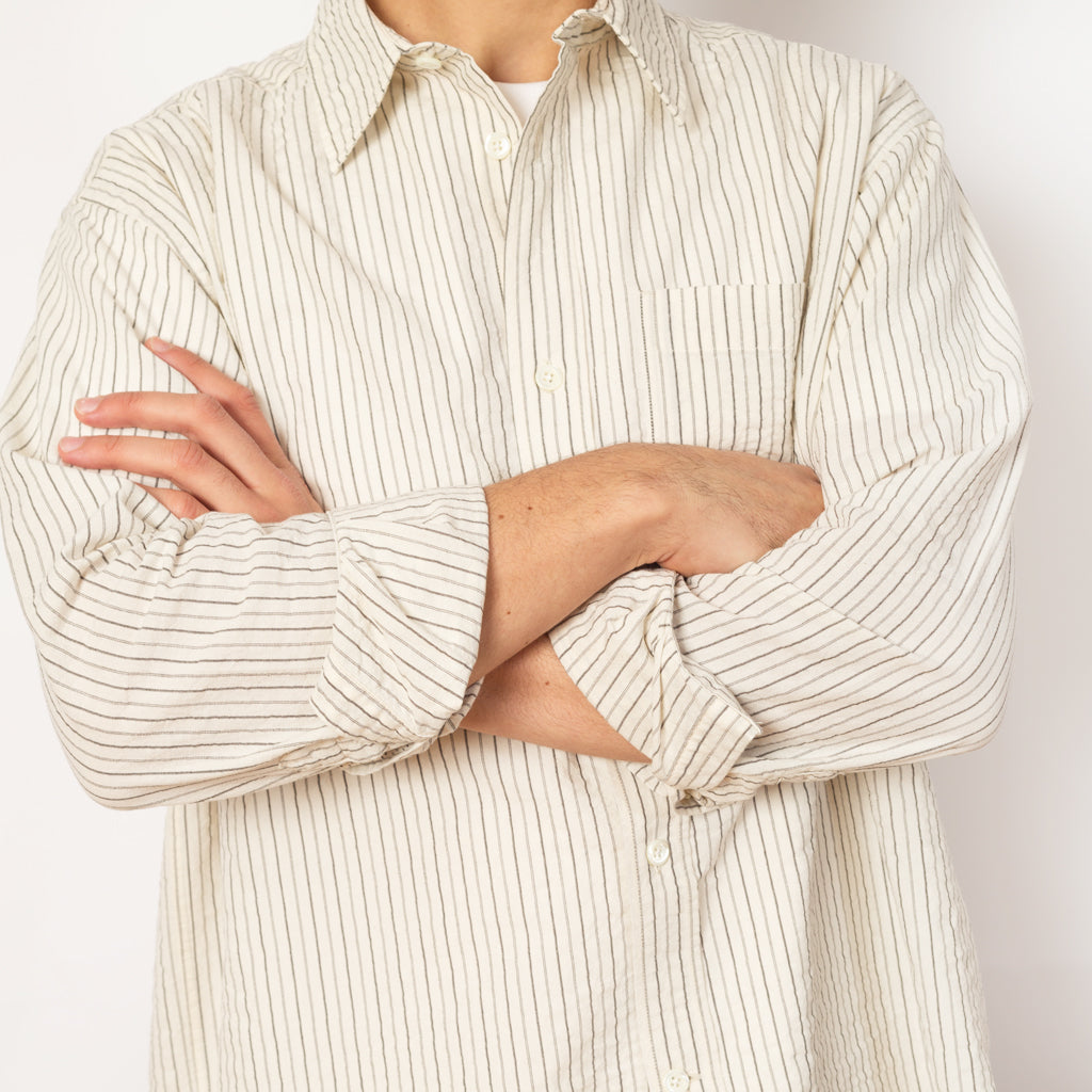 Mo Oversized Stripe Shirt - Chestnut