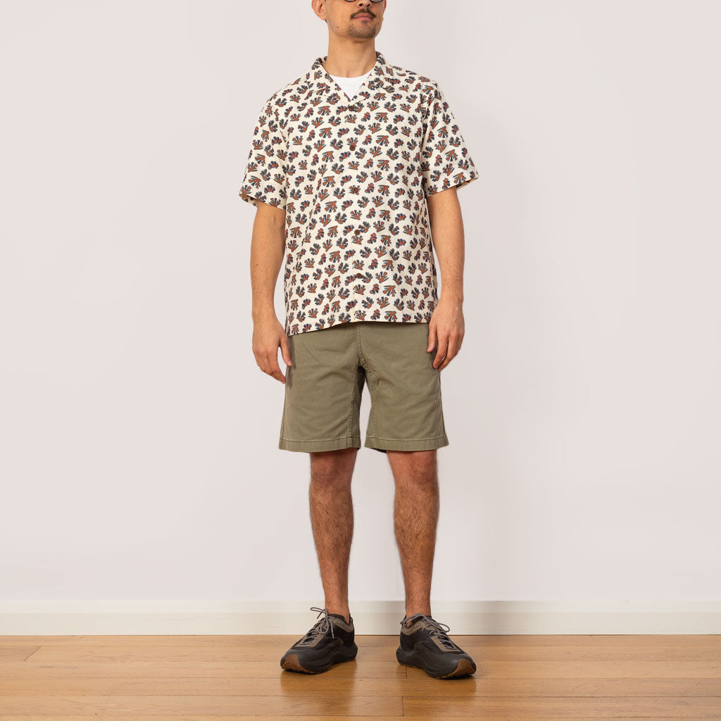 Tidal Threads Camp Shirt - Coral Wool White