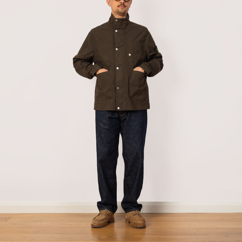 Short Stand Collar Jacket - Military Green (V0054)