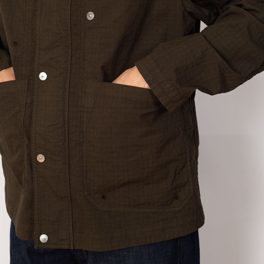 Short Stand Collar Jacket - Military Green (V0054)