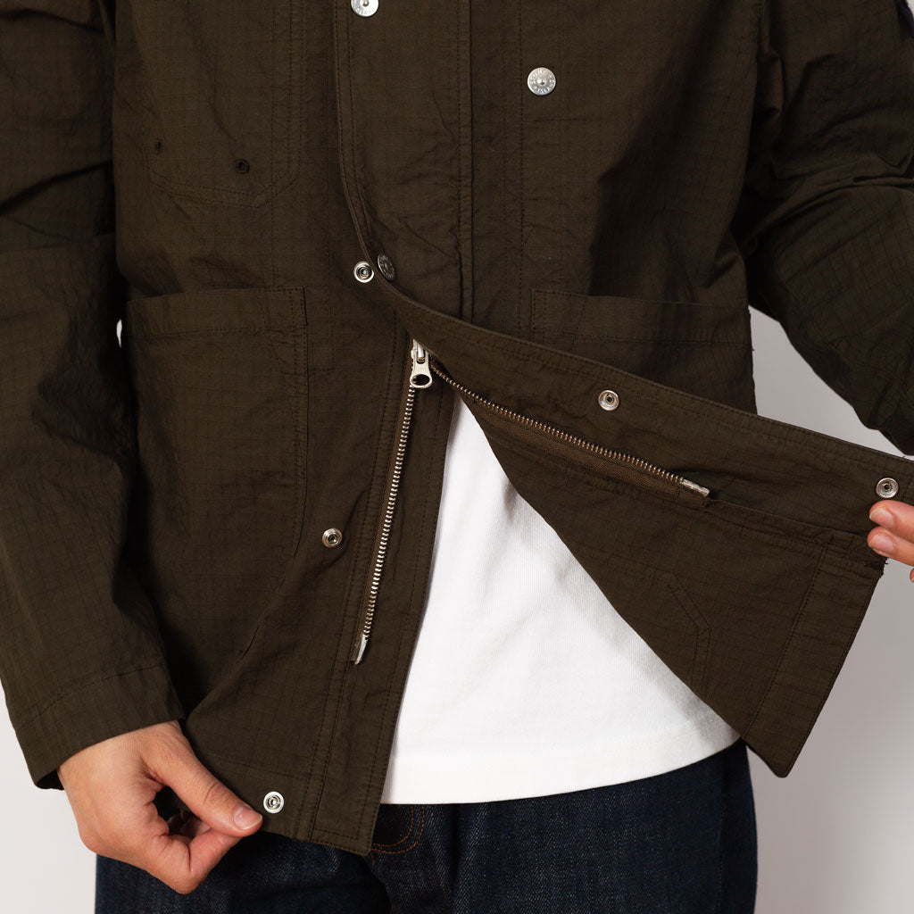 Short Stand Collar Jacket - Military Green (V0054)