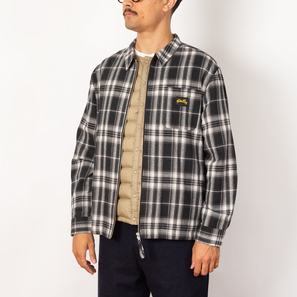 Zip Shirt - Black Plaid