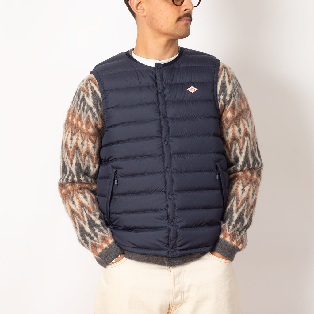 Inner Down Crewneck Vest - Navy