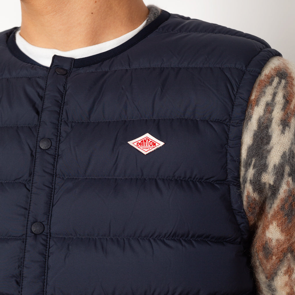 Inner Down Crewneck Vest - Navy