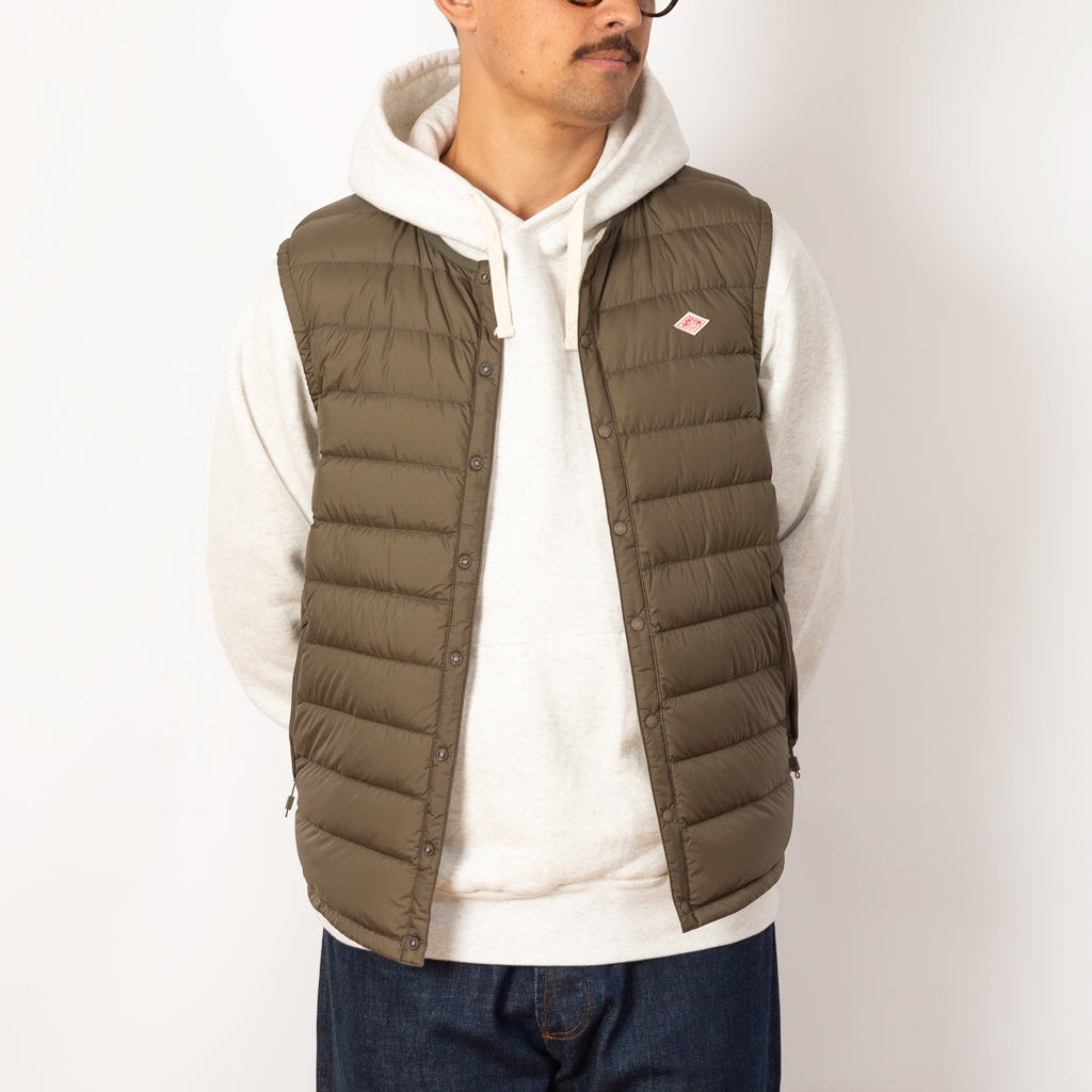 Inner Down Crewneck Vest - Olive