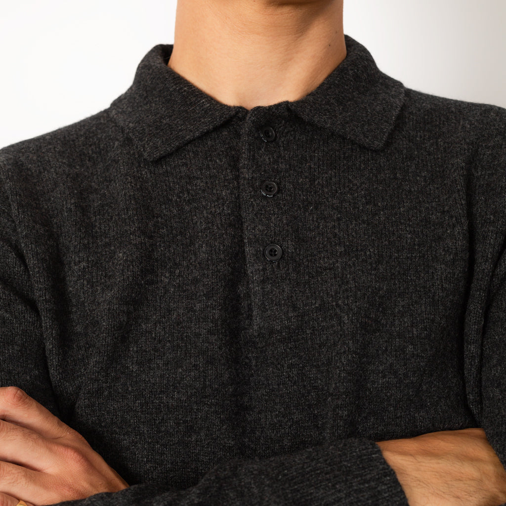 9G Knit Polo - Charcoal