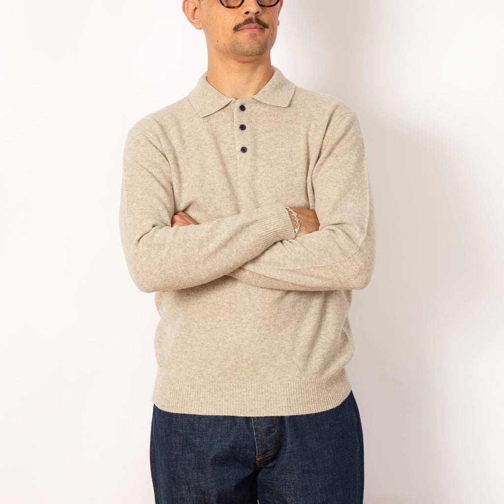 9G Knit Polo - Beige