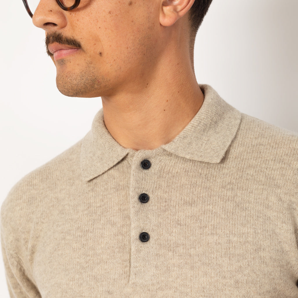 9G Knit Polo - Beige