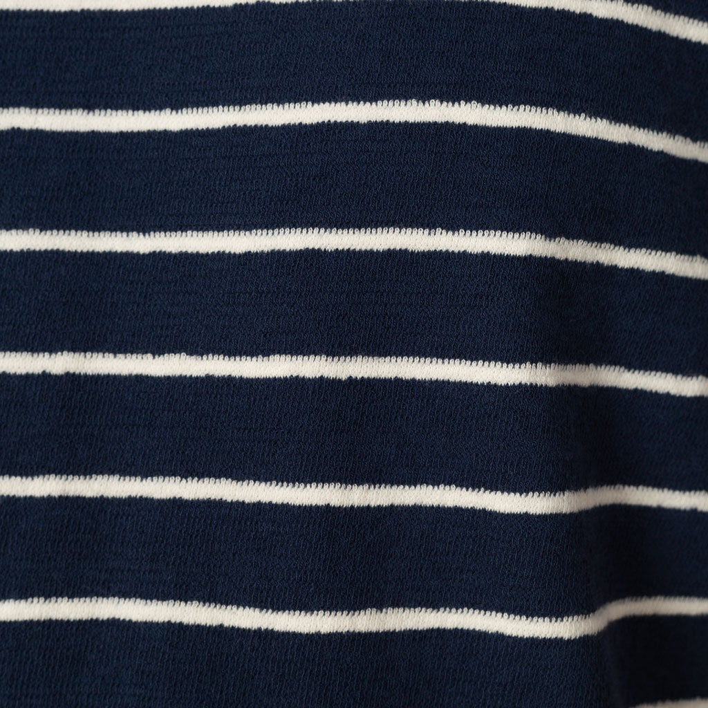 SS Textured Stripe Tee - Soft Navy/Ecru