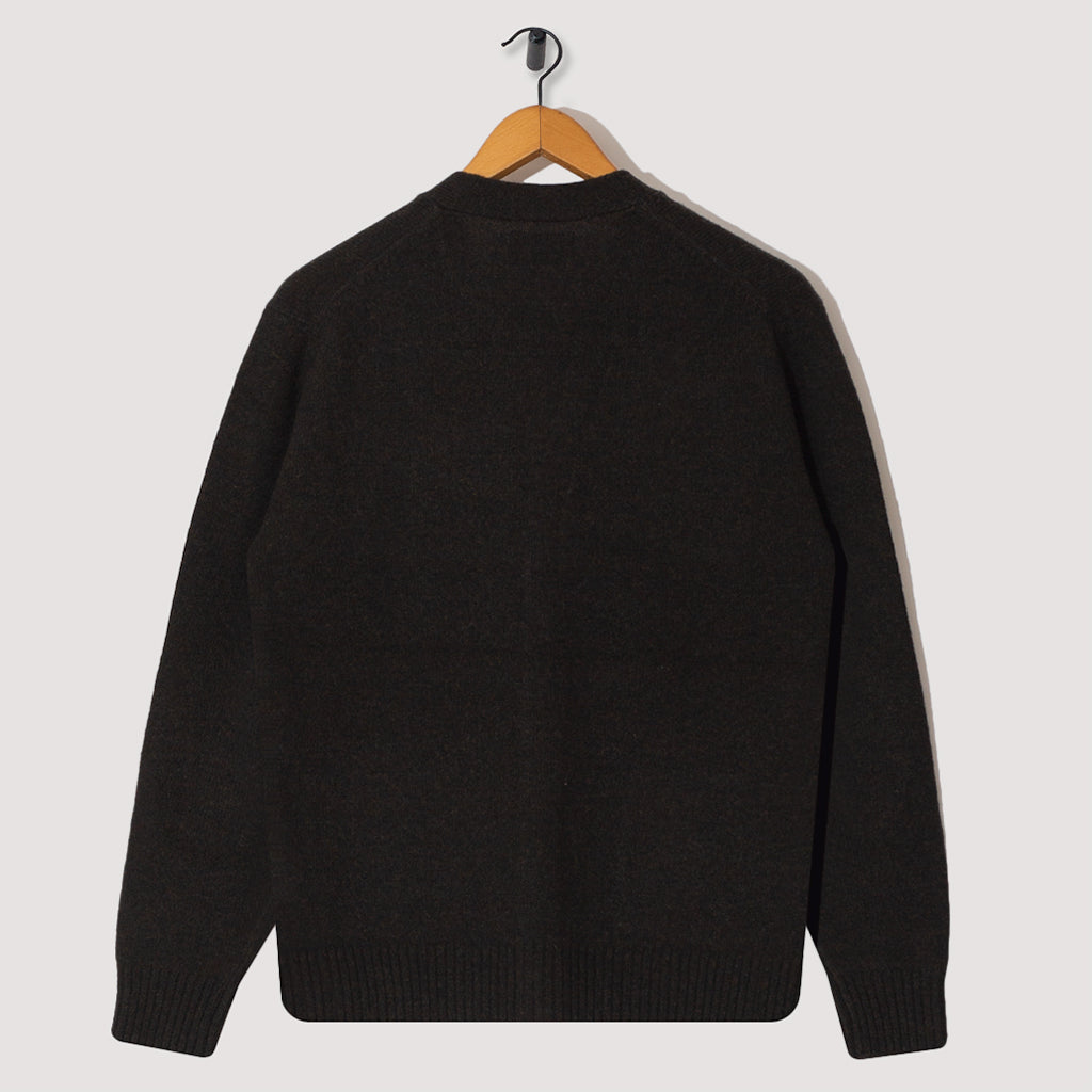 7G Elbow Patch Cardigan - Olive