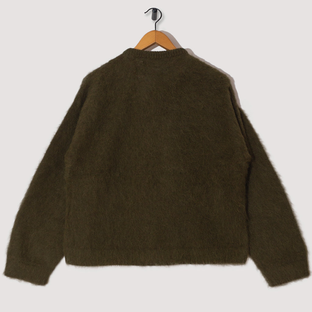 Uni Logo Head Knit Sweater - Olive | Brain Dead | Peggs & Son.