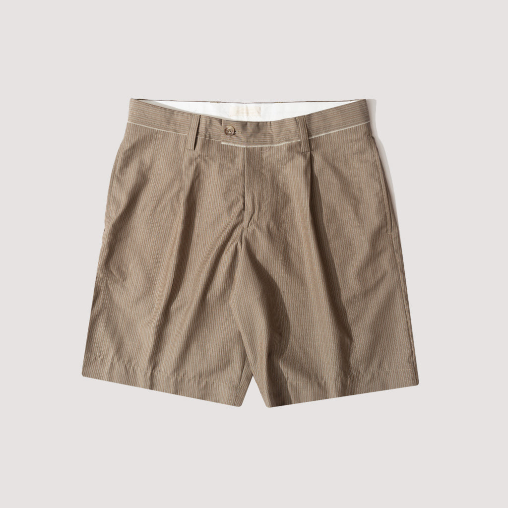 Classic Short - Taupe grey Stripe | Mfpen | Peggs & Son.