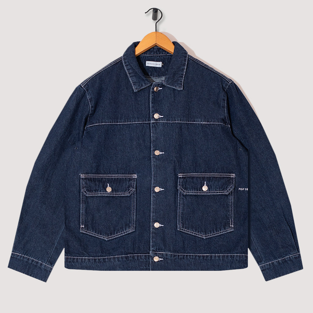 Full Button Denim Jacket - Rinsed Denim