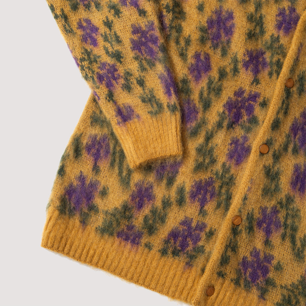 Mohair Cardigan - Yellow Flower