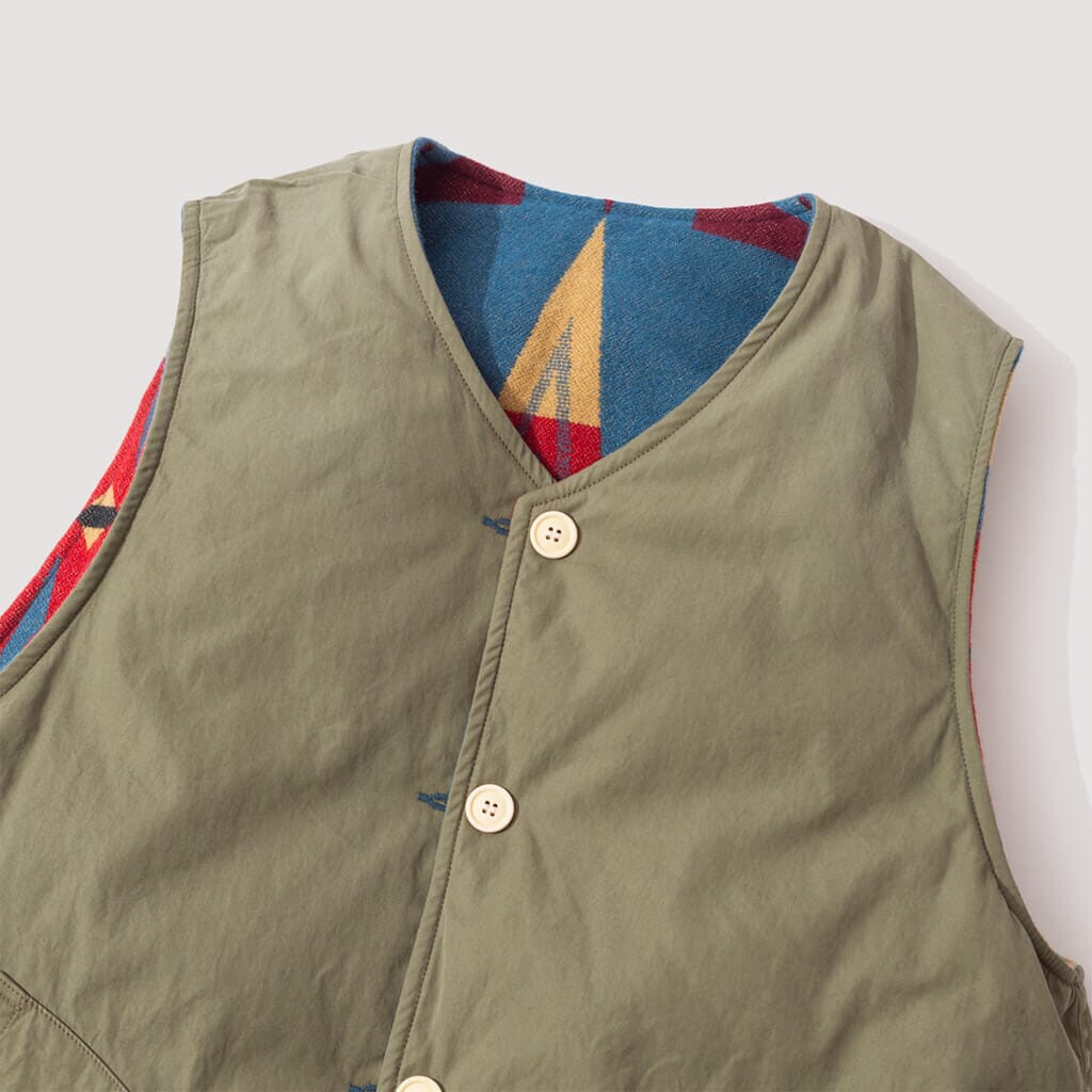 Kora Down Vest - Blue | Visvim | Peggs & Son.