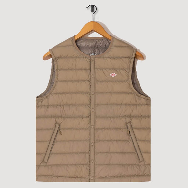 Down Crewneck Vest - Sand Beige | Danton | Peggs & Son.