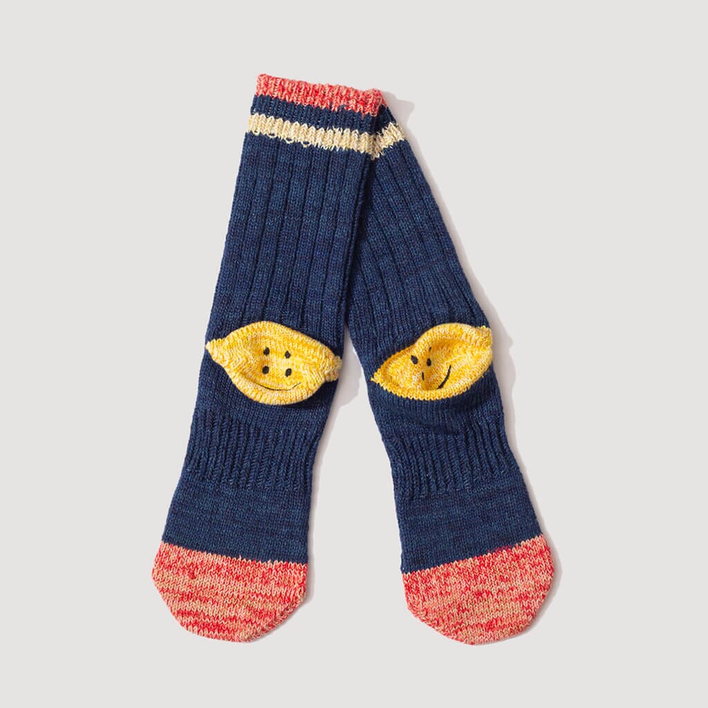 Ivy Rainbowy Happy Heel Socks - Navy | Kapital | Peggs & Son.