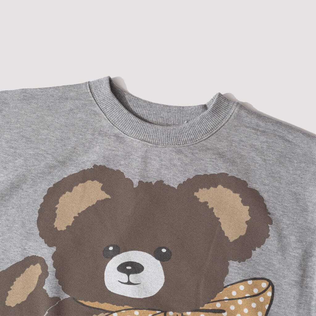 Big Bear In Rainbowy Happy Socks Crew Sweater - Grey | Kapital