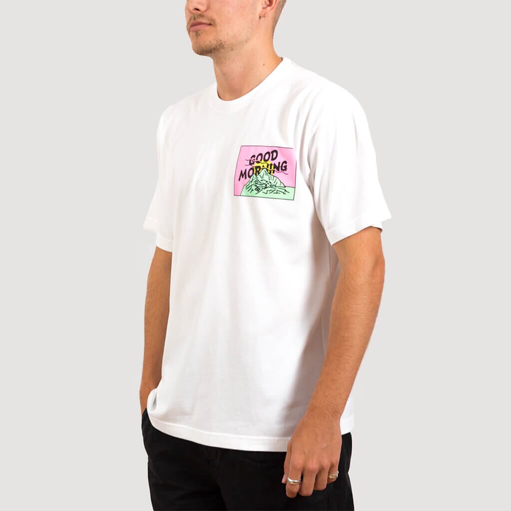 Fergadelic Mountain Tee - White | Good Morning Tapes | Peggs & Son.