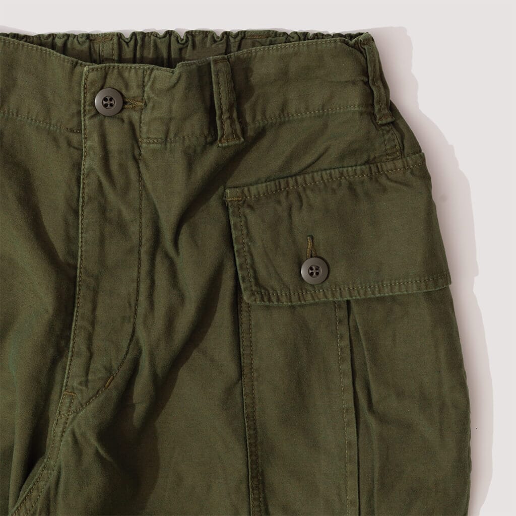 Cropped Pegtop Military Pants - Olive