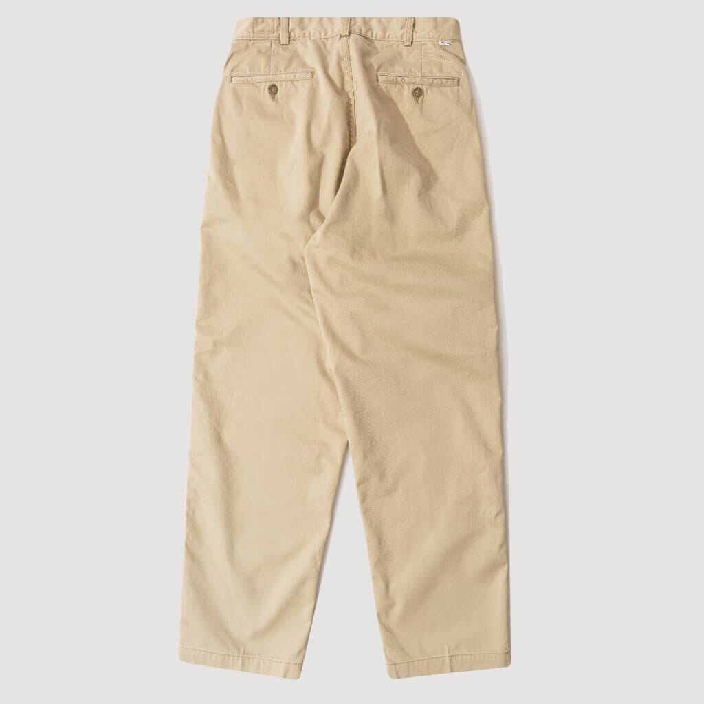 Two Tuck Wide Trouser - Khaki